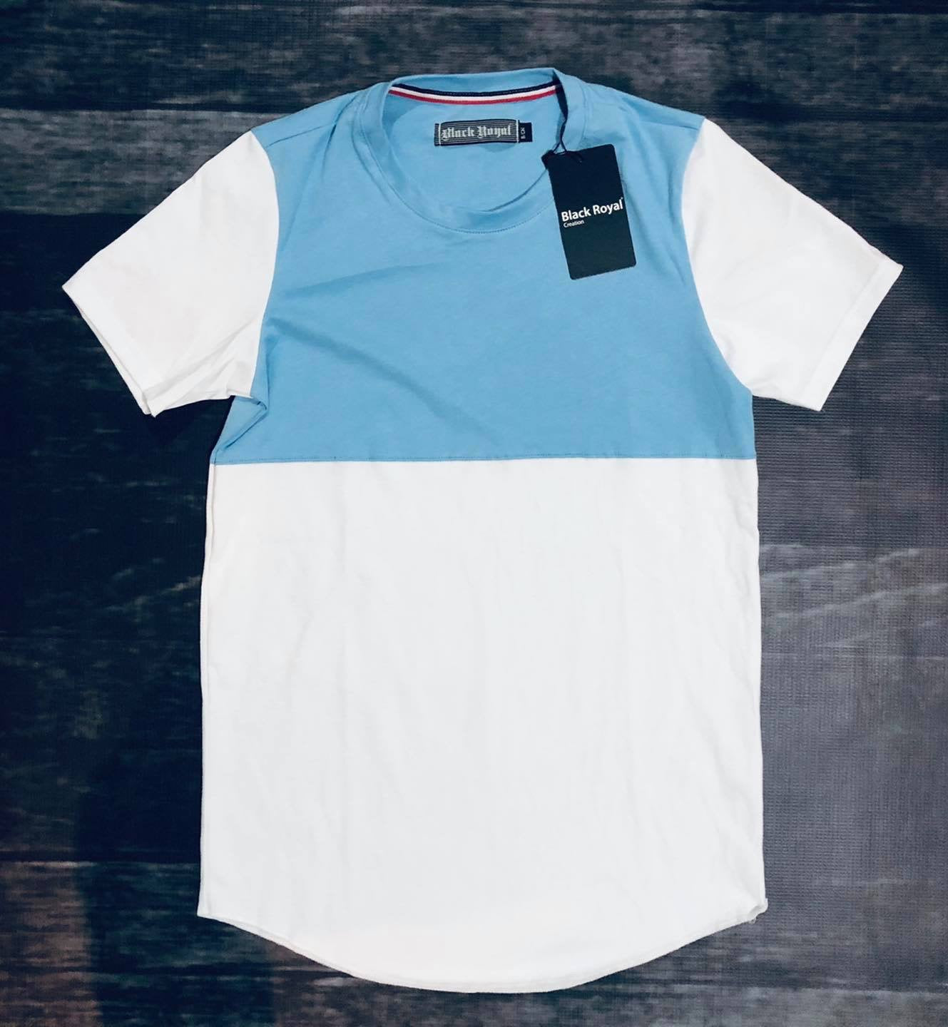 PLAYERA LONG FIT SQUARE White/Blue